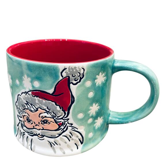 2pc Eli+Ana Christmas Mugs Green Smiling Sammy Santa Ceramic 2023 16oz Holiday - Picture 10 of 15